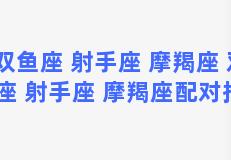 双鱼座 射手座 摩羯座 双鱼座 射手座 摩羯座配对指数